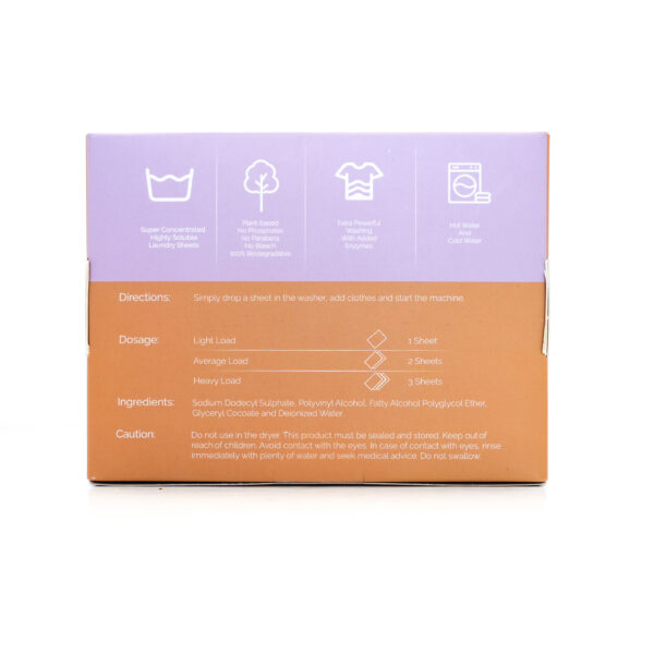 Natural Laundry Detergent Sheets | Lavender Fragrance | Box of 60 Sheets - Image 2